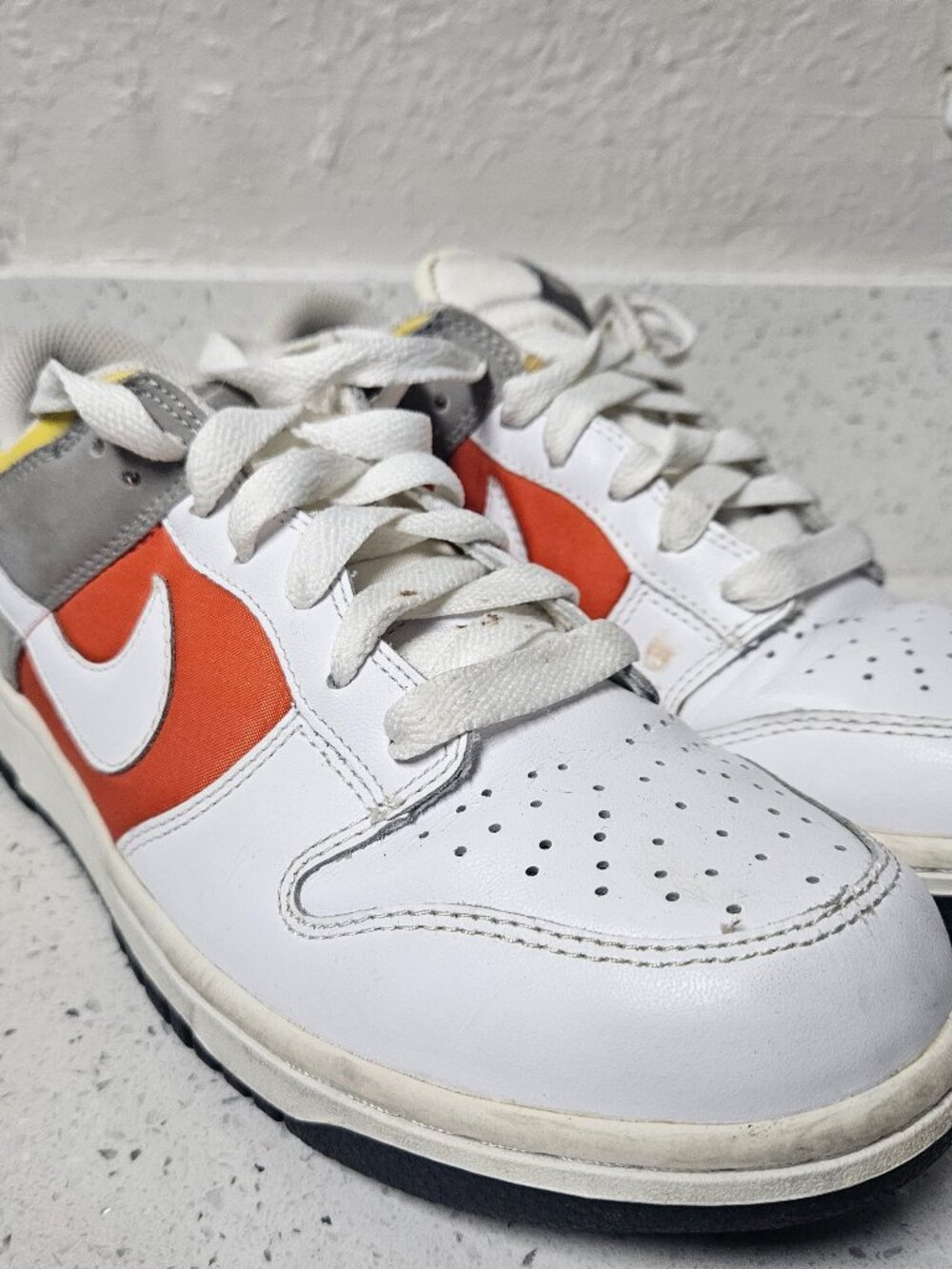Nike dunks size 9.5 womens Rare Colorway hard to find white red yellow grey
